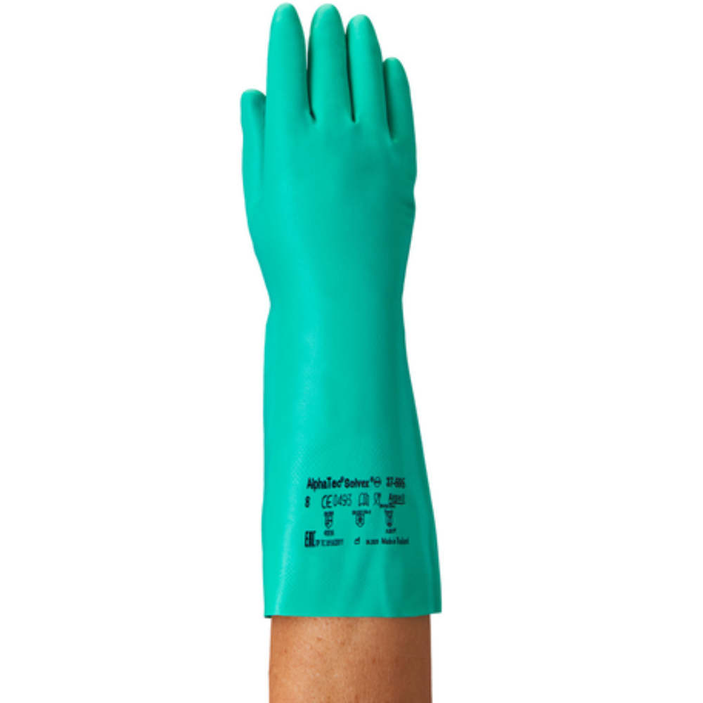 ANSELL 37-695 - ALPHATEC® SOLVEX® FLEXIBLE CHEMICAL-RESISTANT GREEN REUSABLE NITRILE GLOVES Brand : ANSELL