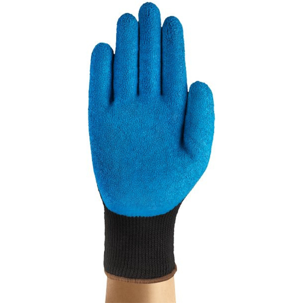ANSELL 48-305 - EDGE® KNITTED BLUE NATURAL LATEX RUBBER GLOVES Brand : ANSELL