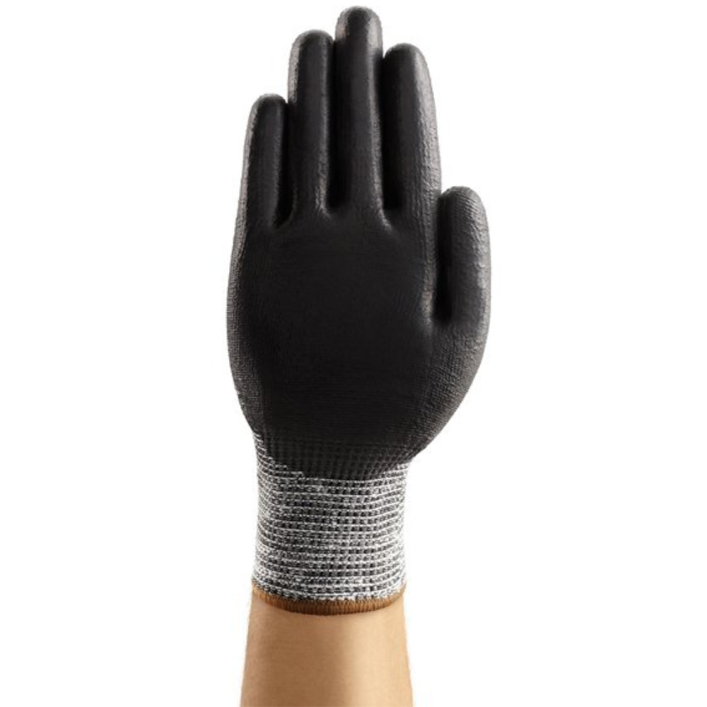 ANSELL 48-705 - EDGE® KNITTED LINEAR WITH BLACK POLYURETHANE PALM COATED GLOVES