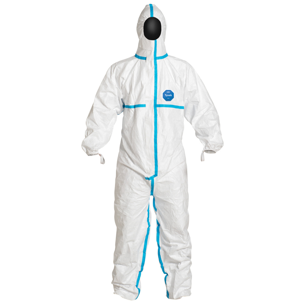 DUPONT™ TYVEK® 600 PLUS HOODED AND OVER TAPED SEAMED COVERALL